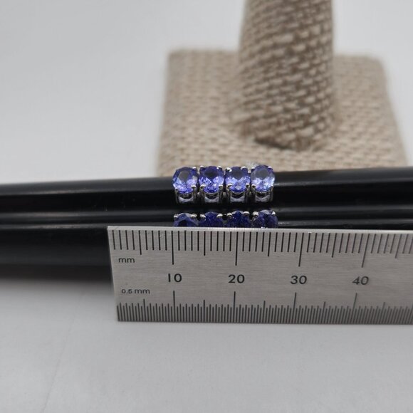 Size 6.5 Sterling Silver Tanzanite With Topaz Accents Open Style Ring A3623 - Picture 9 of 10